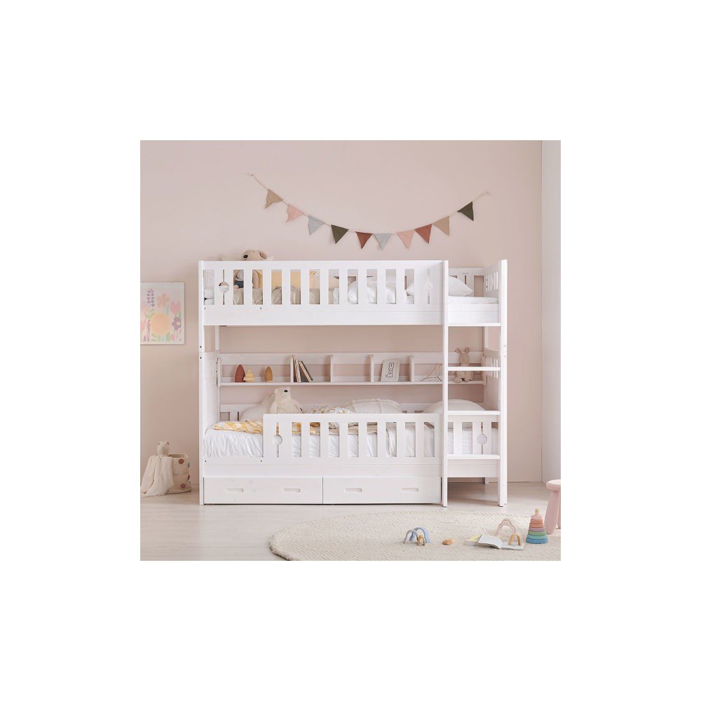 상일리베가구 샐리 원목 분리형 어린이 이층침대(안전가드/서랍)