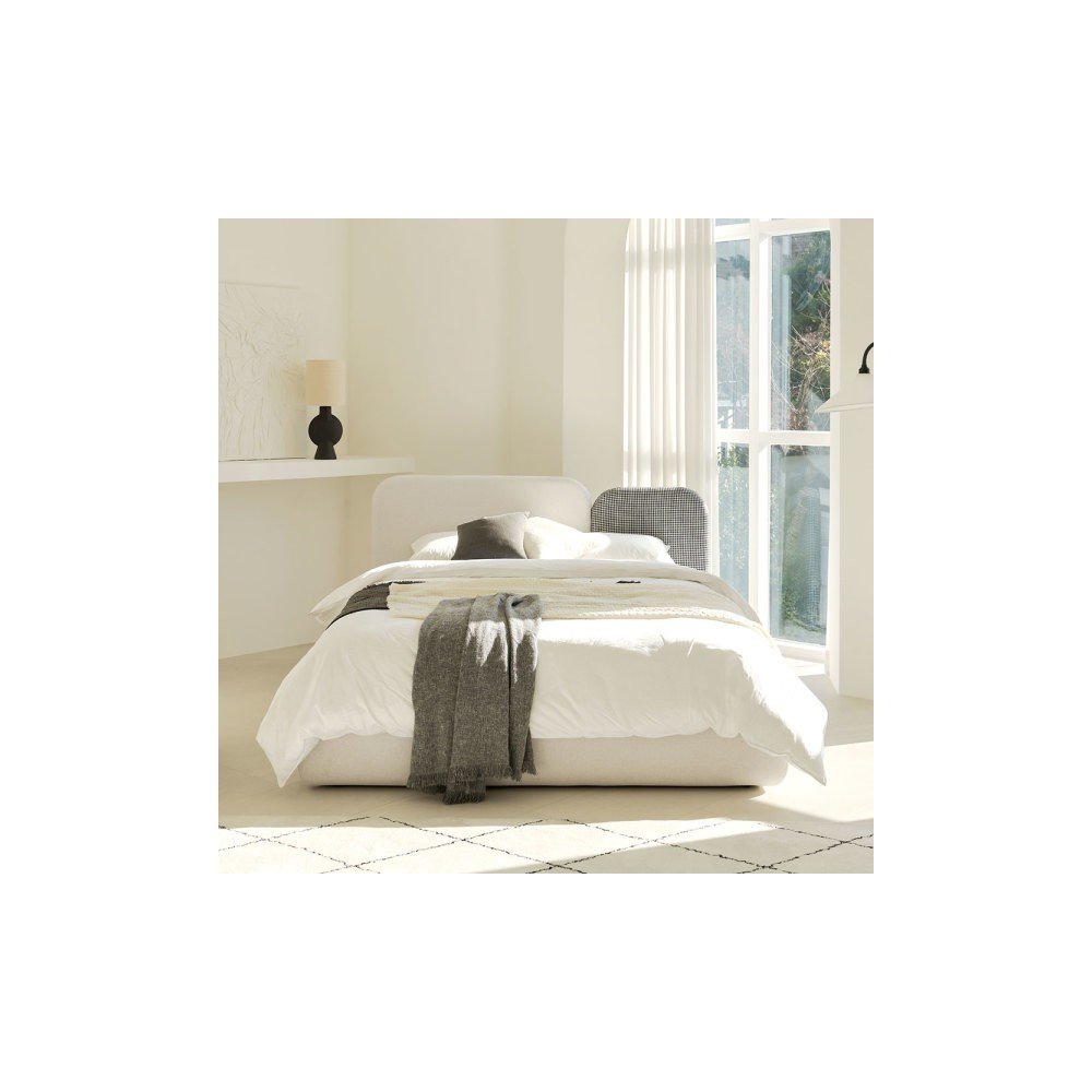 포스트모던 구겐하임 이지클린 / 부클레 호텔식 패브릭침대 SS/Q (매트리스 선택)