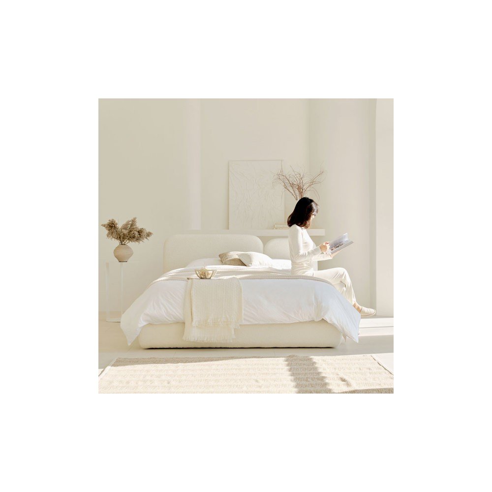 포스트모던 구겐하임 이지클린 / 부클레 호텔식 패브릭침대 SS/Q (매트리스 선택)