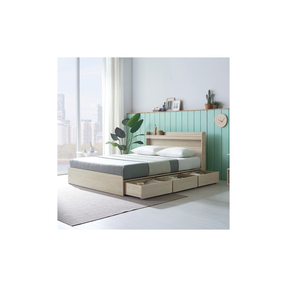 프리미엄 LED서랍형 침대프레임 매트리스포함/슈퍼싱글/더블/퀸/싱글